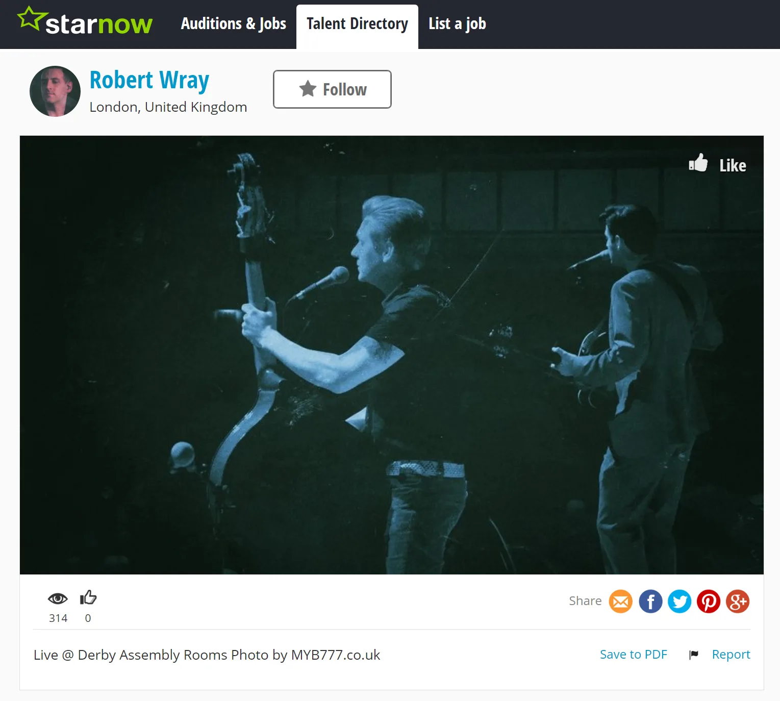 Star Now — Robert Wray — Live @ Derby Assembly Rooms, published photography by myb777